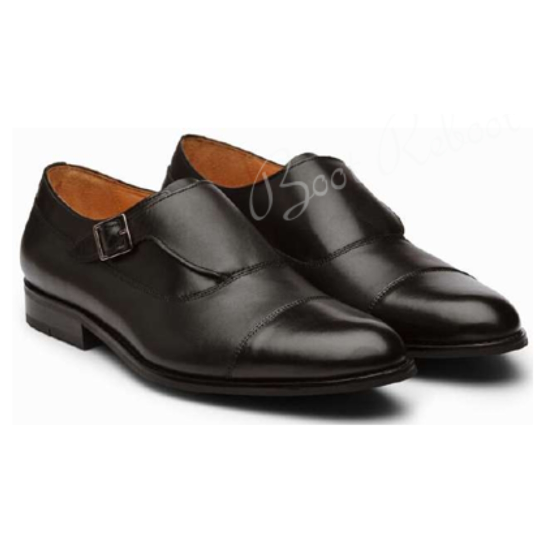 Leather Single Captoe Monks Shoes